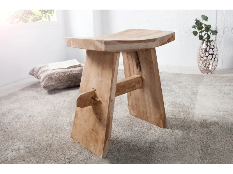 Tabouret design de 50 cm en bois massif naturel Tabourets bas |bellozia...