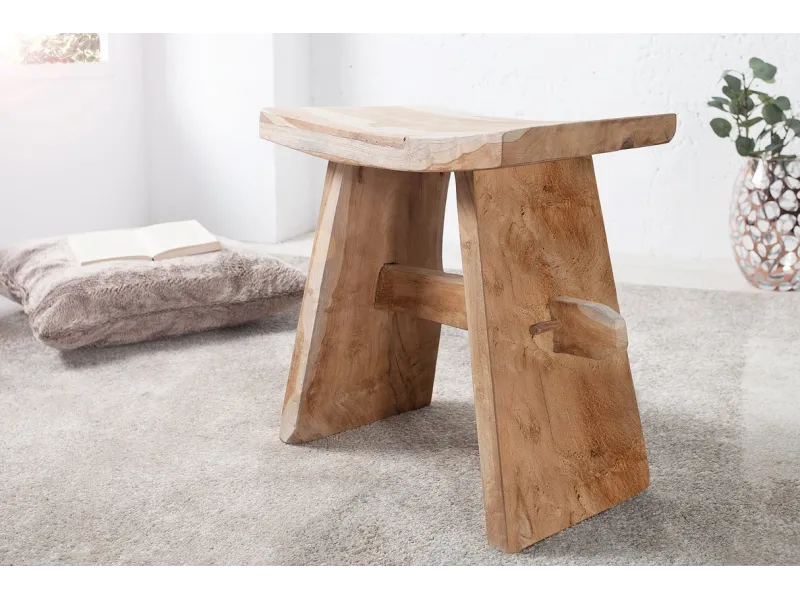 Tabouret design de 50 cm en bois massif naturel Tabourets bas |bellozia...