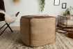 Pouf design BOULE de 50 cm coloris marron en coton tricoté Pouf |la...