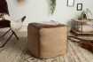 Pouf design BOULE de 50 cm coloris marron en coton tricoté Pouf |la...