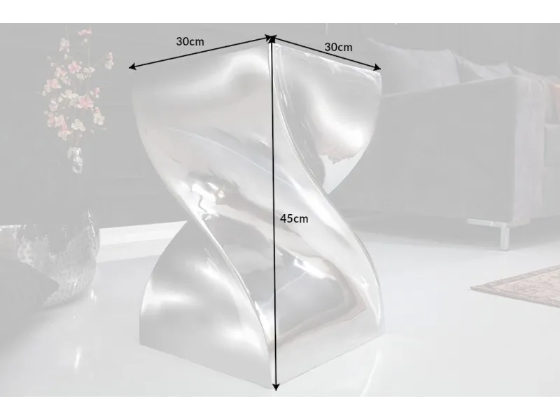 Tabouret design en aluminium argenté 45cm Tabourets bas |bellozia.com