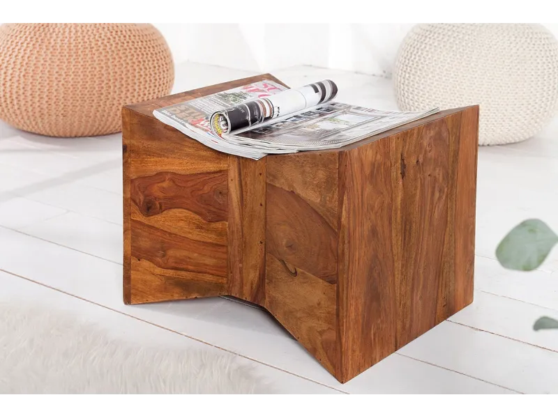 Table d'appoint en bois massif design pyramide Table d'appoint  |la...