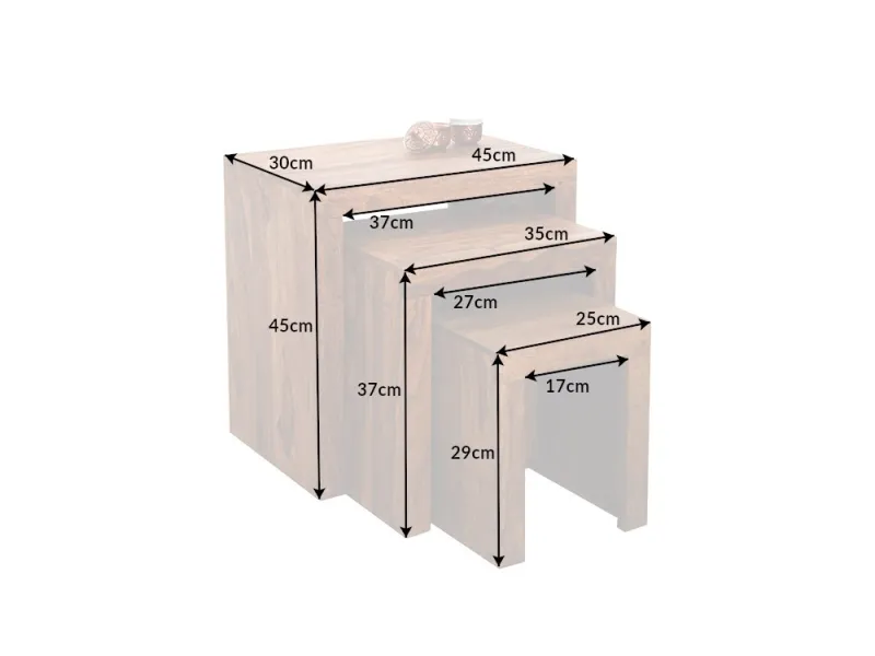 Table d'appoint gigogne en bois massif Table d'appoint  |bellozia.com