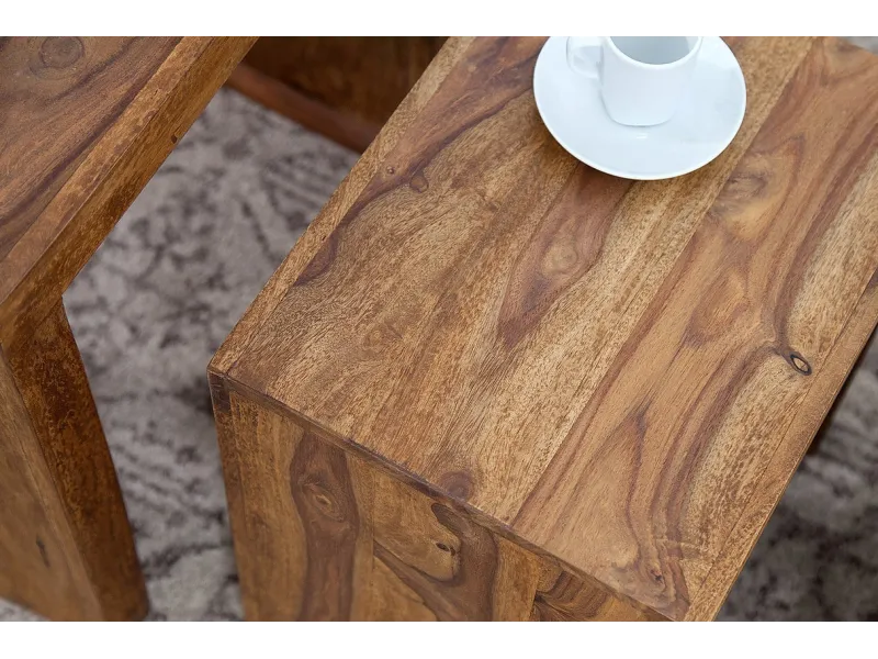 Table d'appoint gigogne en bois massif Table d'appoint  |bellozia.com