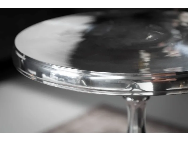 Table d'appoint ronde 55cm en aluminium argenté Table d'appoint  |l...