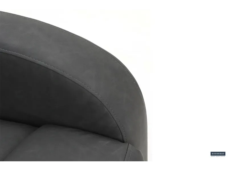Fauteuil relax moderne de coloris Noir en simili cuir Fauteuil rela...