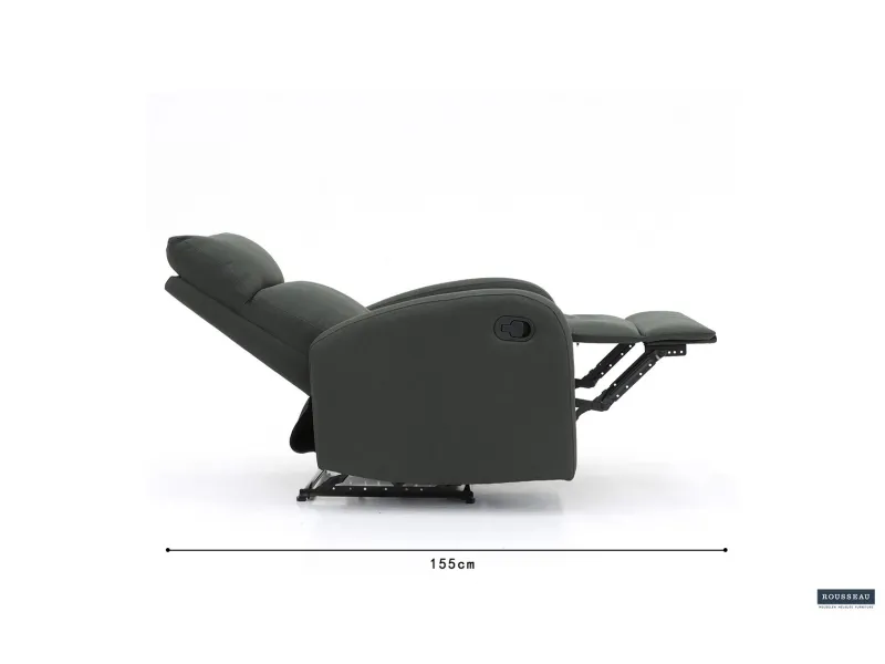 Fauteuil relax moderne coloris gris en simili cuir Fauteuil relax e...