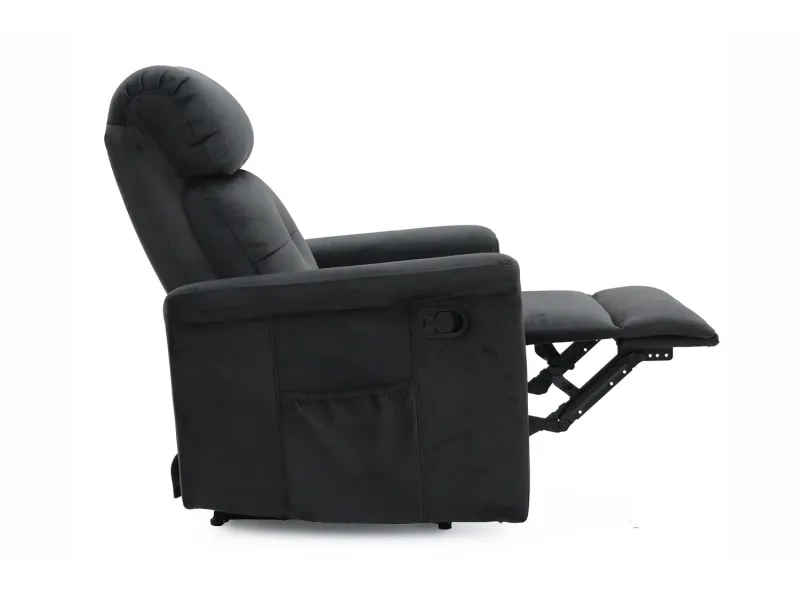 Fauteuil relax avec revêtement en simili cuir coloris noir Fauteuil...