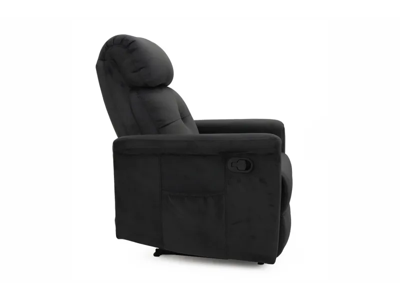Fauteuil relax avec revêtement en simili cuir coloris noir Fauteuil...