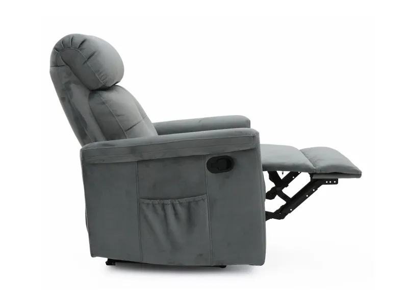 Fauteuil relax moderne revêtu en simili cuir coloris gris Fauteuil ...