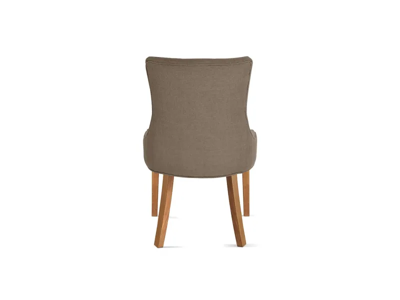 Chaise capitonnée revêtue en tissus taupe Chaises de salle à manger...