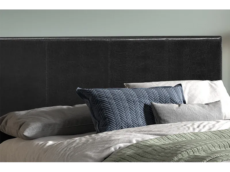 lit rembourré |Lit adulte simili cuir 140x200 cm coloris noir |adenia...