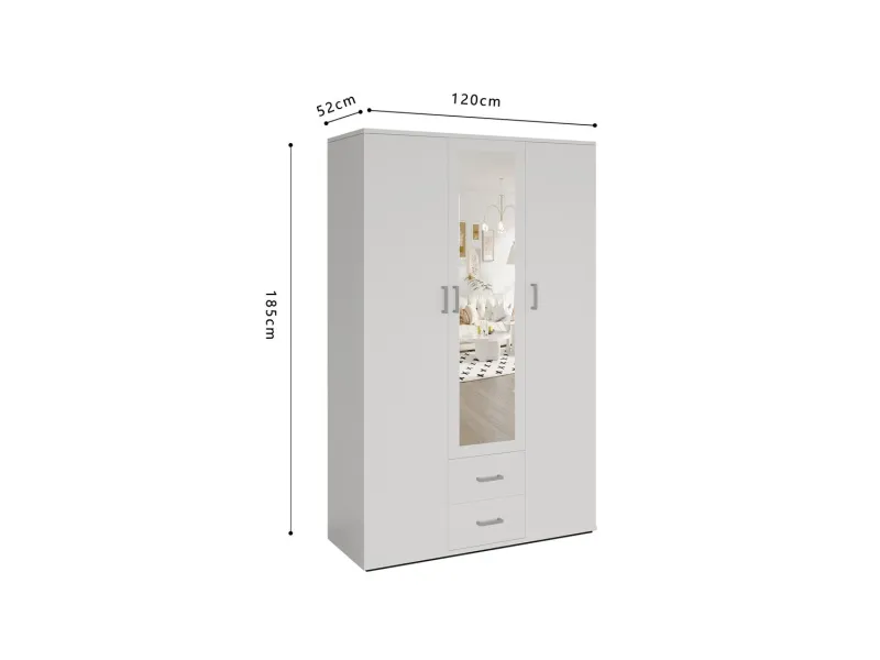 Armoire murale moderne 1 porte teinté blanc Meubles haut |bellozia.com
