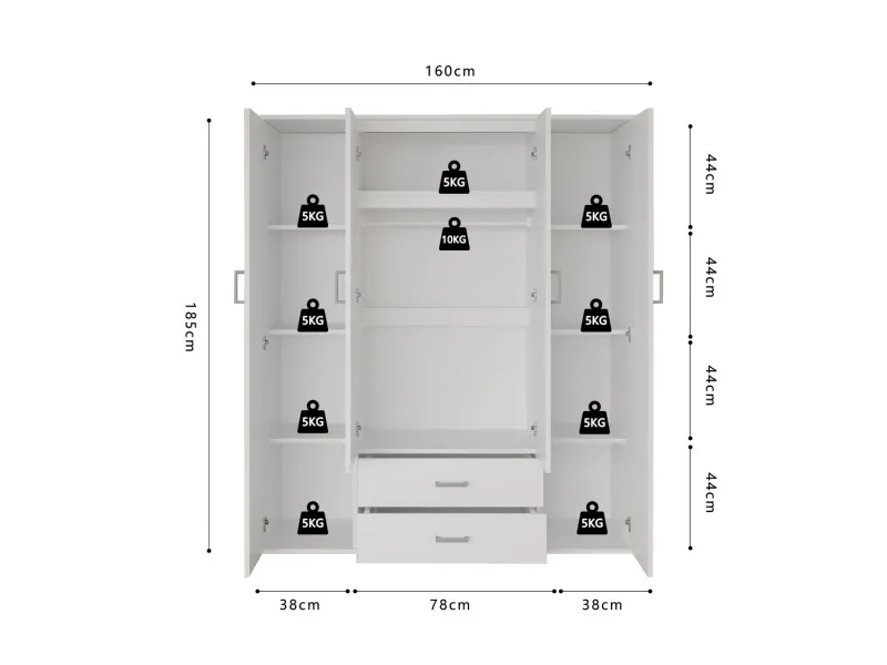 Armoire murale design 2 portes ouvrantes vitrées Meubles haut |bellozia...