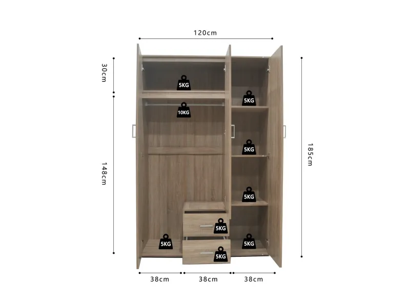 Meuble bas à 2 portes avec évier teinté sonoma Meubles bas |bellozia...
