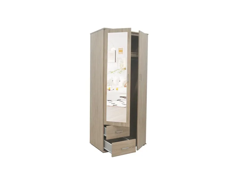 Armoire moderne 1 porte 200x50 cm teinté sonoma Meubles haut |bellozia...