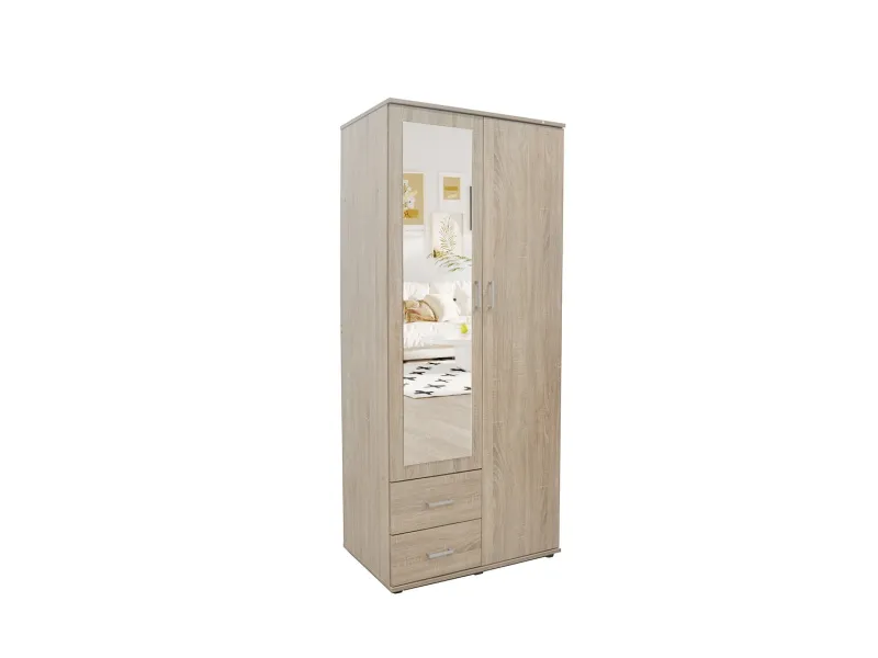 Armoire moderne 1 porte 200x50 cm teinté sonoma Meubles haut |bellozia...