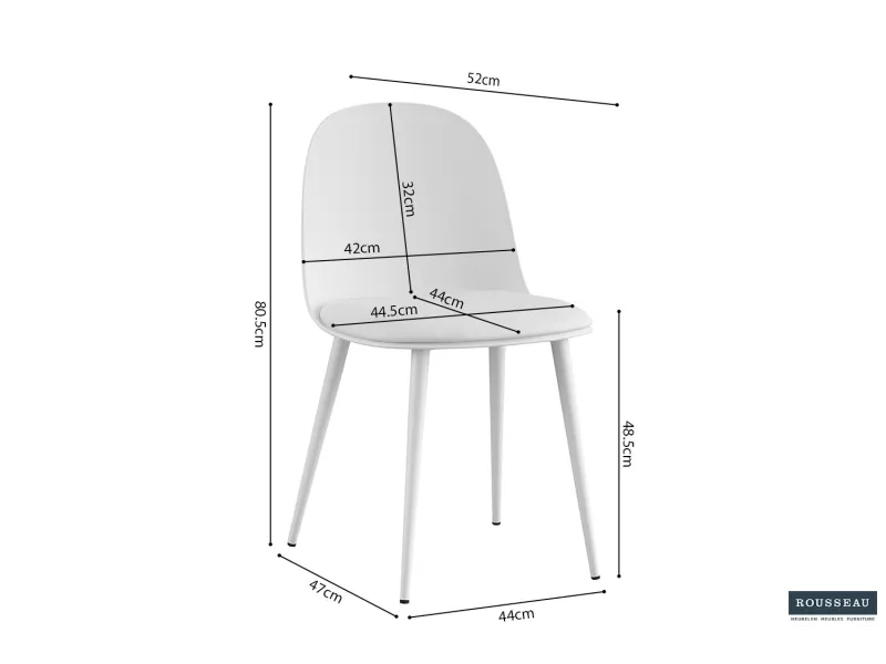 Chaise design en simili cuir blanc Chaises de salle à manger |bellozia...