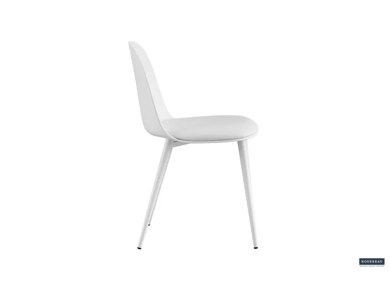 Chaise design en simili cuir blanc Chaises de salle à manger |bellozia...