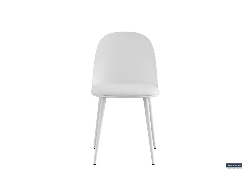 Chaise design en simili cuir blanc Chaises de salle à manger |bellozia...