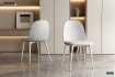 Chaise design en simili cuir blanc Chaises de salle à manger |bellozia...