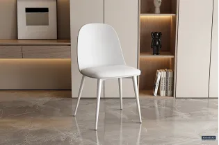 Chaise design en simili cuir blanc Chaises de salle à manger |bellozia... 2