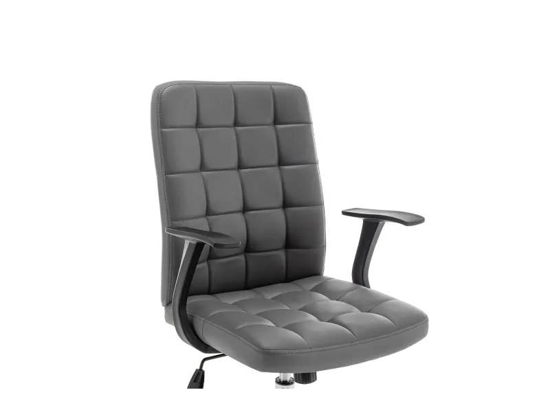 Chaise de bureau style moderne roulant en simili cuir coloris noir ...