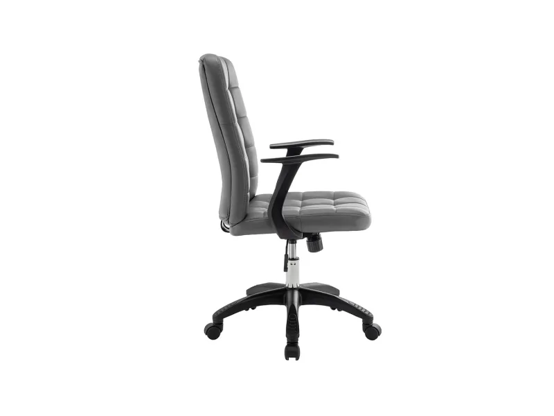 Chaise de bureau style moderne roulant en simili cuir coloris noir ...