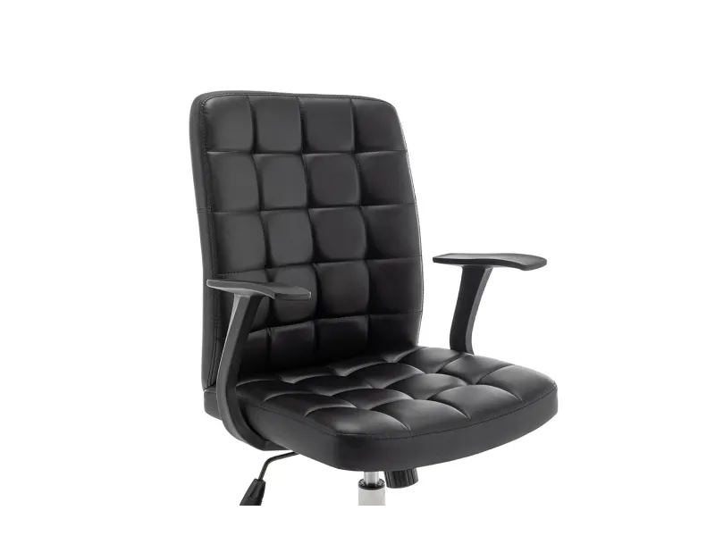 Chaise de bureau moderne style roulant en simili cuir coloris blanc...