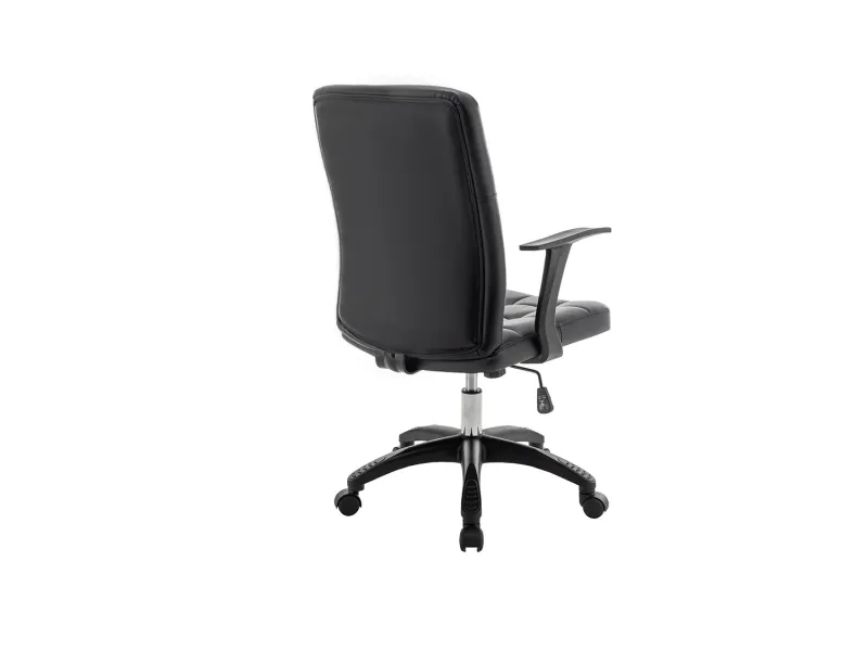 Chaise de bureau moderne style roulant en simili cuir coloris blanc...