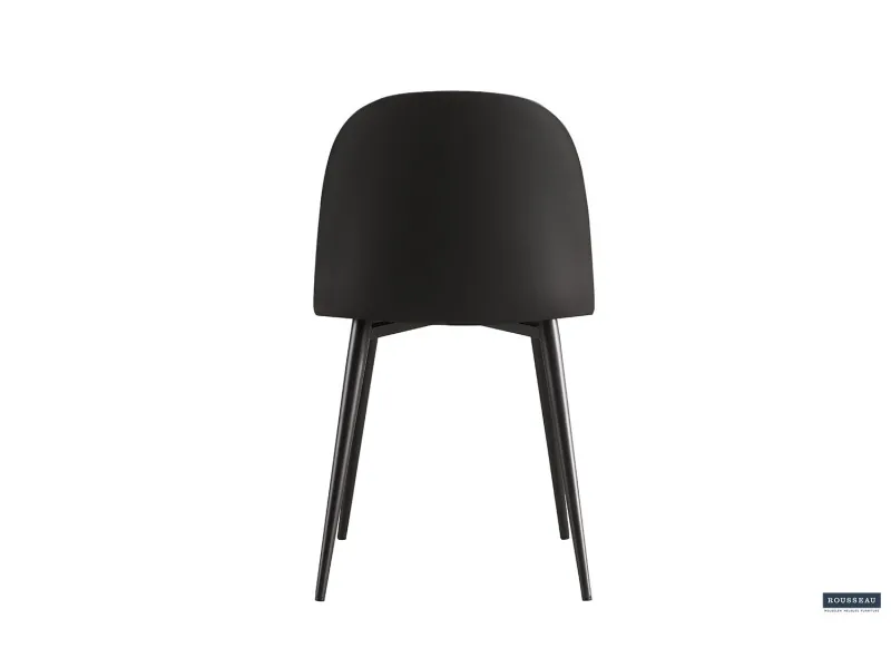 Chaise 'JASMIN' ASSISE PP COUSSIN en simili cuir coloris NOIR