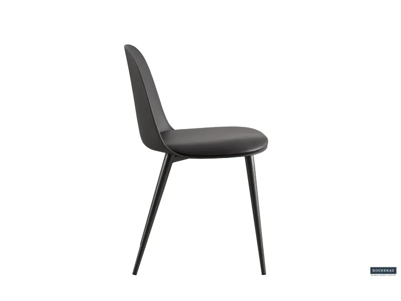 Chaise 'JASMIN' ASSISE PP COUSSIN en simili cuir coloris NOIR