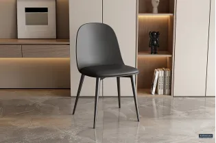 Chaise 'JASMIN' ASSISE PP COUSSIN en simili cuir coloris NOIR 2