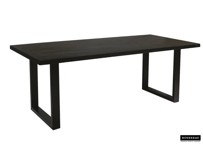 Table à manger en bois de 180 x 90 cm coloris noir
