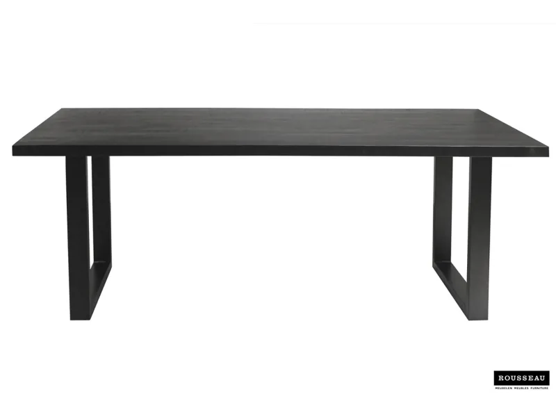 Table à manger en bois de 200 x 100 cm coloris noir