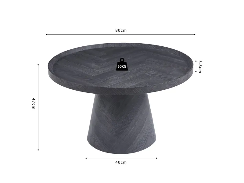 Pas cher Lot de 3 tables basses carrés style industriel en bois recyclé