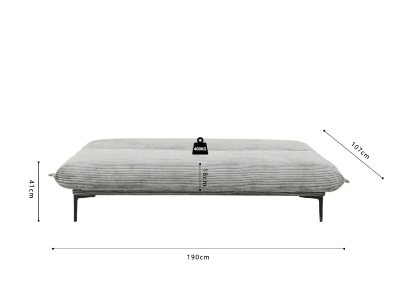 Canapé-lit 'Alisa' en Corduroy Gris Foncé – Élégance et Confort au Quotidien