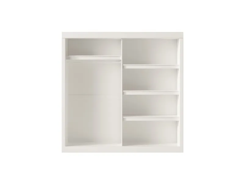 Armoire 'Mike' à 2 portes coulissantes avec 1 porte miroir – Blanc