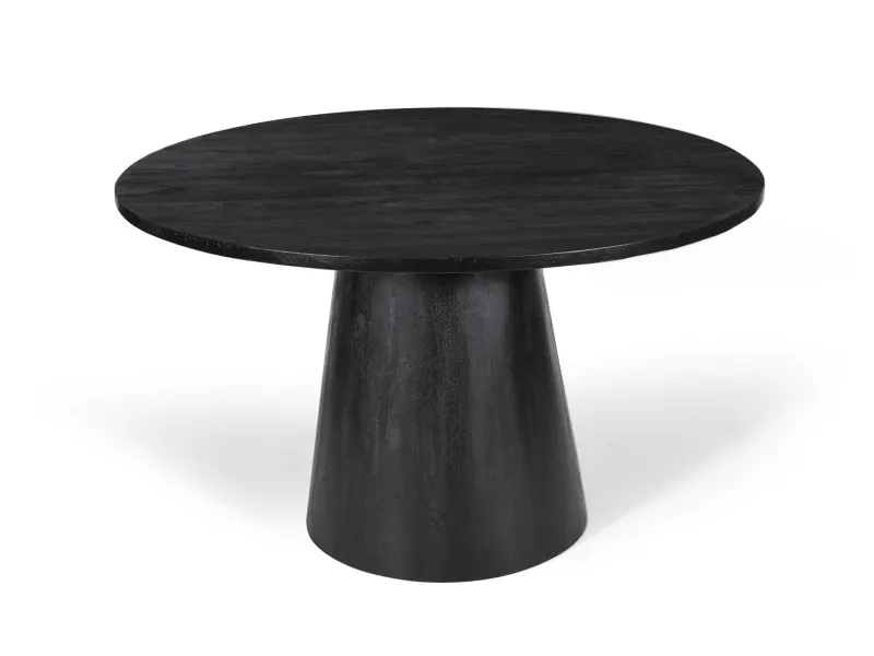 Table Ronde 'Tommy' 130 cm en Bois de Manguier Coloris Noir