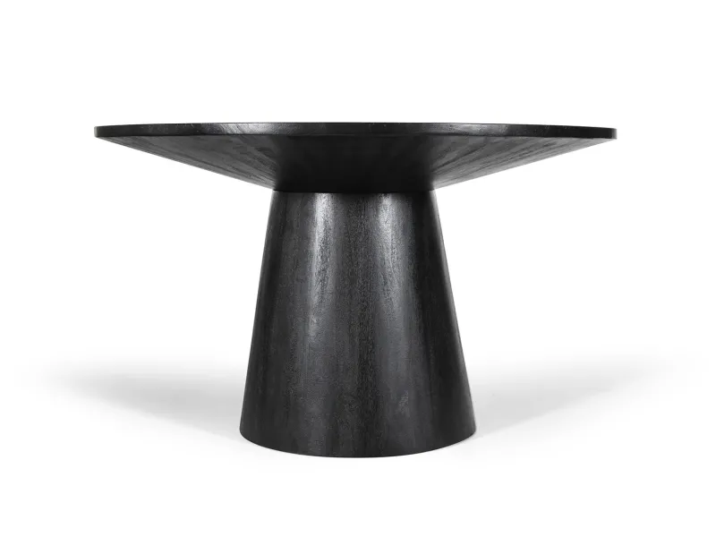 Table Ronde 'Tommy' 130 cm en Bois de Manguier Coloris Noir