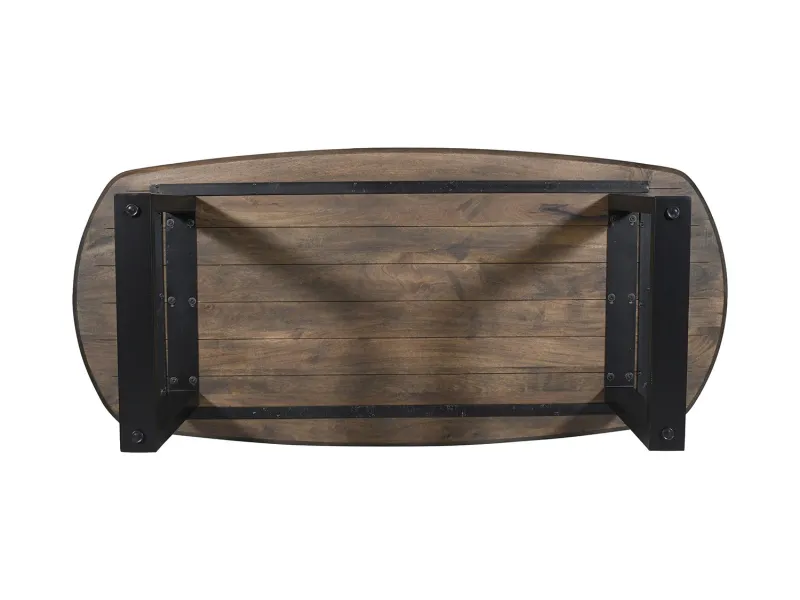 Table à Manger Danoise Ovale 'Tommy' 220x100 cm en Bois de Manguier Tabaco avec Pieds en U