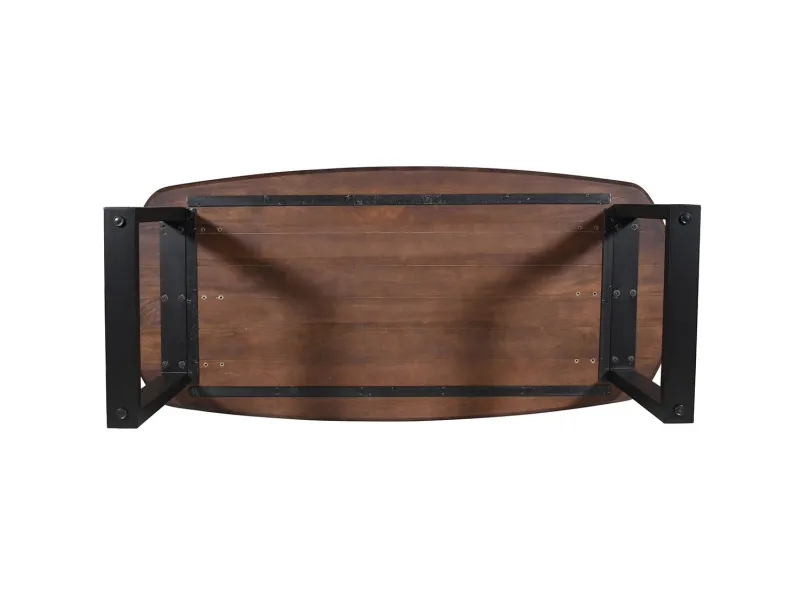 Table à Manger Danoise Ovale 'Tommy' 220x100 cm en Bois de Manguier Brun avec Pieds en U