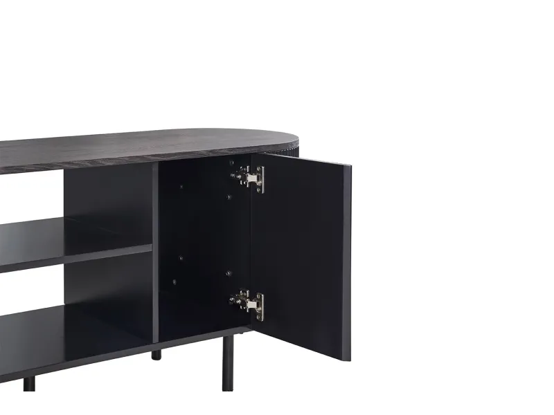 Meuble TV design |Meuble TV/HIFI blanc laqué, 2 tiroirs |bellozia.com