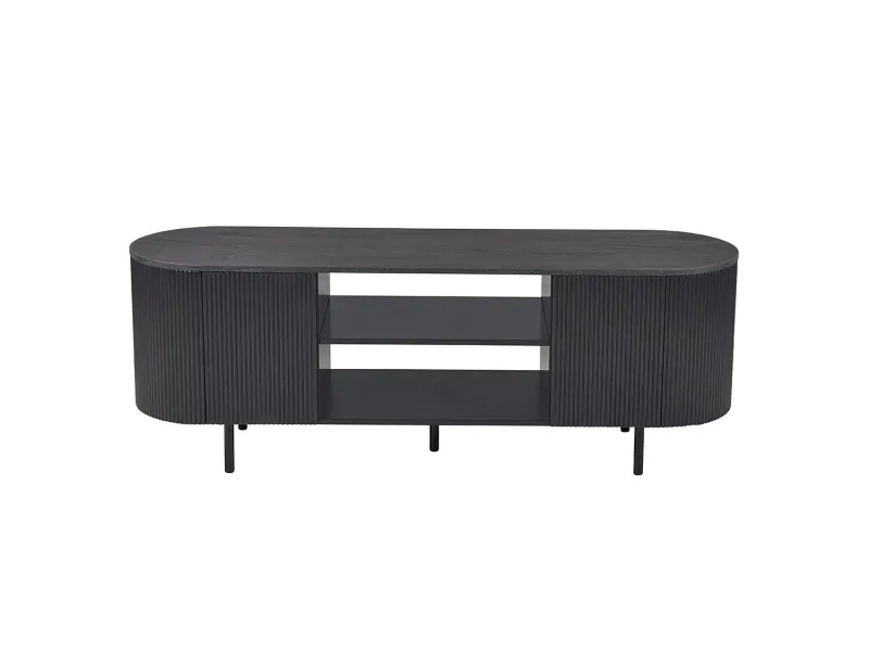 Meuble TV design |Meuble TV/HIFI blanc laqué, 2 tiroirs |bellozia.com