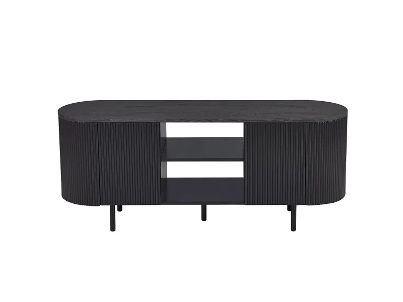 Meuble TV design |Meuble TV/HIFI blanc laqué, 2 tiroirs |bellozia.com