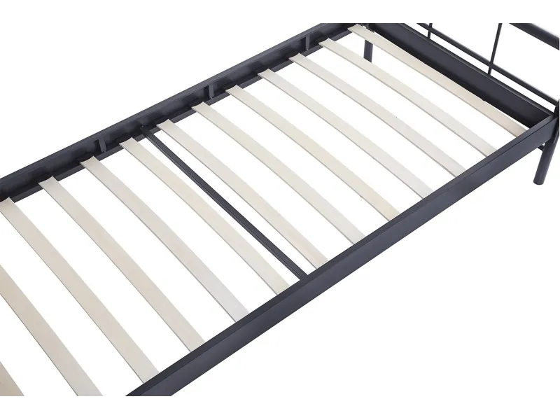 Lit fer forgé & lit métal |Lit adulte de 90x200 en métal coloris no...