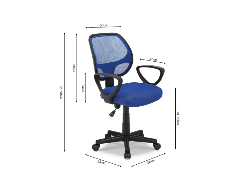 Chaise de bureau style roulant en tissu coloris noir Chaises & faut...