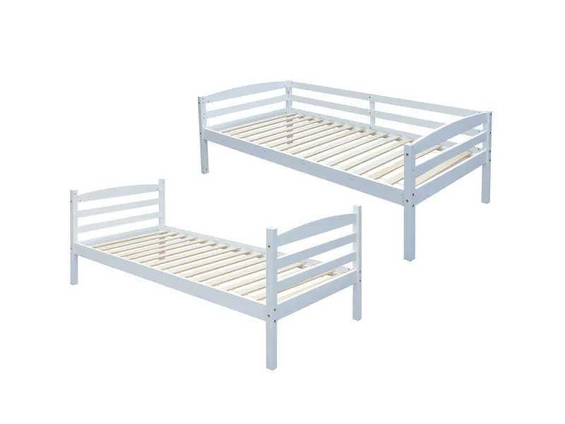 LIT SUPERPOSÉ EN BOIS DIVISIBLE COLORIS blanc - Couchage 90x200cm