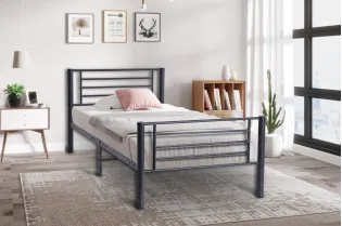 Lit fer forgé & lit métal |Lit adulte de 90x200 en métal coloris no...