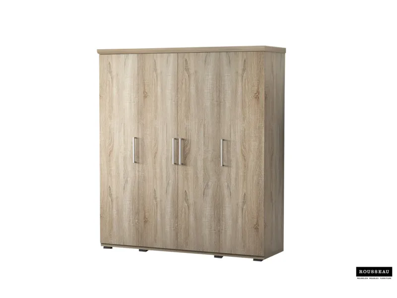 Armoire 'Mike' à 4 portes – Finition Sonoma